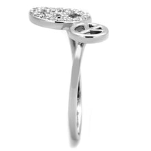 Load image into Gallery viewer, 3W853 - Rhodium Brass Ring with AAA Grade CZ  in Clear