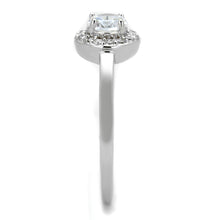 Load image into Gallery viewer, 3W863 - Rhodium Brass Ring with AAA Grade CZ  in Clear