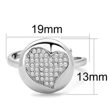 Load image into Gallery viewer, 3W864 - Rhodium Brass Ring with AAA Grade CZ  in Clear