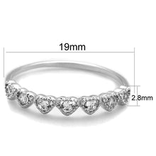 Load image into Gallery viewer, 3W868 - Rhodium Brass Ring with AAA Grade CZ  in Clear