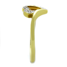 Load image into Gallery viewer, 3W870 - Gold+Rhodium Brass Ring with AAA Grade CZ  in Clear