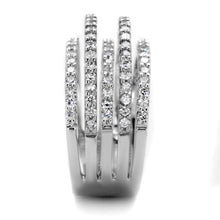 Load image into Gallery viewer, 3W871 - Rhodium Brass Ring with AAA Grade CZ  in Clear