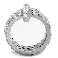 Load image into Gallery viewer, 3W875 - Rhodium Brass Ring with AAA Grade CZ  in Clear