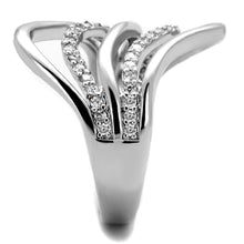 Load image into Gallery viewer, 3W878 - Rhodium Brass Ring with AAA Grade CZ  in Clear