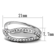 Load image into Gallery viewer, 3W881 - Rhodium Brass Ring with AAA Grade CZ  in Clear
