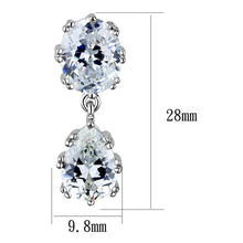 Load image into Gallery viewer, 3W897 - Rhodium Brass Earrings with AAA Grade CZ  in Clear
