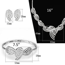Load image into Gallery viewer, 3W923 - Rhodium Brass Jewelry Sets with AAA Grade CZ  in Clear