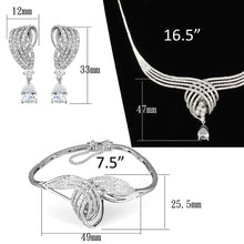 Load image into Gallery viewer, 3W924 - Rhodium Brass Jewelry Sets with AAA Grade CZ  in Clear