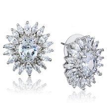 Load image into Gallery viewer, 3W927 - Rhodium Brass Jewelry Sets with AAA Grade CZ  in Clear