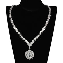 Load image into Gallery viewer, 3W927 - Rhodium Brass Jewelry Sets with AAA Grade CZ  in Clear