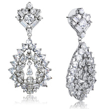 Load image into Gallery viewer, 3W933 - Rhodium Brass Jewelry Sets with AAA Grade CZ  in Clear