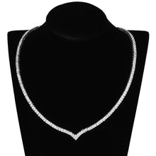 Load image into Gallery viewer, 3W938 - Rhodium Brass Jewelry Sets with AAA Grade CZ  in Clear