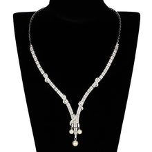 Load image into Gallery viewer, 3W939 - Rhodium Brass Jewelry Sets with AAA Grade CZ  in Clear