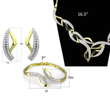 Load image into Gallery viewer, 3W942 - Gold+Rhodium Brass Jewelry Sets with AAA Grade CZ  in Clear