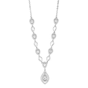 3W943 - Rhodium Brass Jewelry Sets with AAA Grade CZ  in Clear