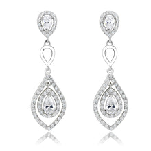 Load image into Gallery viewer, 3W943 - Rhodium Brass Jewelry Sets with AAA Grade CZ  in Clear