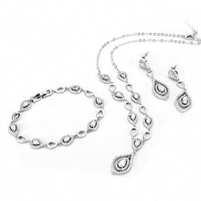 Load image into Gallery viewer, 3W943 - Rhodium Brass Jewelry Sets with AAA Grade CZ  in Clear