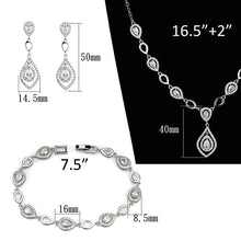 Load image into Gallery viewer, 3W943 - Rhodium Brass Jewelry Sets with AAA Grade CZ  in Clear