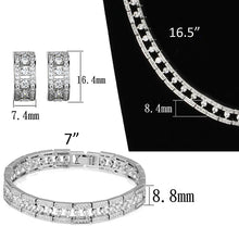 Load image into Gallery viewer, 3W944 - Rhodium Brass Jewelry Sets with AAA Grade CZ  in Clear