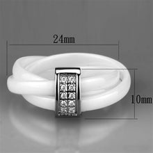 Load image into Gallery viewer, 3W951 - High polished (no plating) Stainless Steel Ring with Ceramic  in White