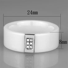 Load image into Gallery viewer, 3W952 - High polished (no plating) Stainless Steel Ring with Ceramic  in White