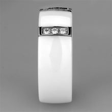 Load image into Gallery viewer, 3W957 - High polished (no plating) Stainless Steel Ring with Ceramic  in White
