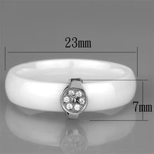 Load image into Gallery viewer, 3W958 - High polished (no plating) Stainless Steel Ring with Ceramic  in White