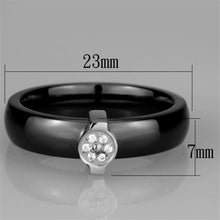 Load image into Gallery viewer, 3W959 - High polished (no plating) Stainless Steel Ring with Ceramic  in Jet