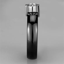 Load image into Gallery viewer, 3W959 - High polished (no plating) Stainless Steel Ring with Ceramic  in Jet