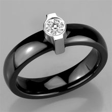 Load image into Gallery viewer, 3W959 - High polished (no plating) Stainless Steel Ring with Ceramic  in Jet