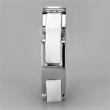 Load image into Gallery viewer, 3W967 - High polished (no plating) Stainless Steel Ring with Ceramic  in White