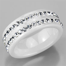 Load image into Gallery viewer, 3W970 - High polished (no plating) Stainless Steel Ring with Ceramic  in White