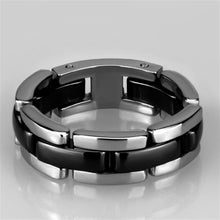 Load image into Gallery viewer, 3W972 - High polished (no plating) Stainless Steel Ring with Ceramic  in Jet
