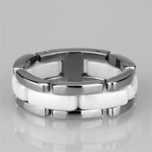 Load image into Gallery viewer, 3W973 - High polished (no plating) Stainless Steel Ring with Ceramic  in White