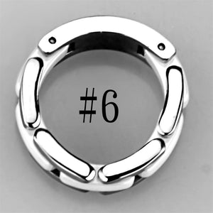 3W973 - High polished (no plating) Stainless Steel Ring with Ceramic  in White