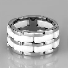 Load image into Gallery viewer, 3W975 - High polished (no plating) Stainless Steel Ring with Ceramic  in White