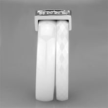 Load image into Gallery viewer, 3W979 - High polished (no plating) Stainless Steel Ring with Ceramic  in White