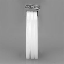 Load image into Gallery viewer, 3W981 - High polished (no plating) Stainless Steel Ring with Ceramic  in White
