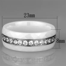 Load image into Gallery viewer, 3W983 - High polished (no plating) Stainless Steel Ring with Ceramic  in White