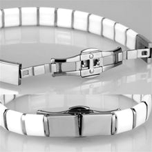 Load image into Gallery viewer, 3W985 - High polished (no plating) Stainless Steel Bracelet with Ceramic  in White