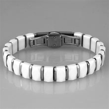 Load image into Gallery viewer, 3W991 - High polished (no plating) Stainless Steel Bracelet with Ceramic  in White