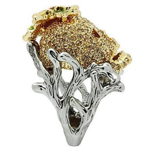 Load image into Gallery viewer, 3W002 - Gold+Ruthenium White Metal Ring with Top Grade Crystal  in Citrine Yellow