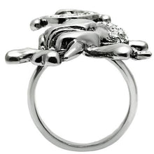 Load image into Gallery viewer, 3W003 - Ruthenium White Metal Ring with Top Grade Crystal  in Clear