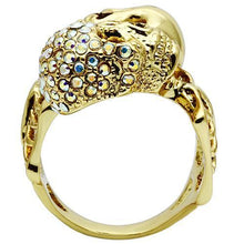 Load image into Gallery viewer, 3W007 - Gold White Metal Ring with Top Grade Crystal  in Aurora Borealis (Rainbow Effect)