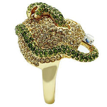 Load image into Gallery viewer, 3W009 - Gold White Metal Ring with Top Grade Crystal  in Multi Color