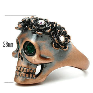 3W014 - Ancientry Gold White Metal Ring with Top Grade Crystal  in Emerald