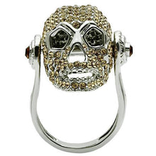 Load image into Gallery viewer, 3W016 - Rhodium White Metal Ring with Top Grade Crystal  in Citrine Yellow