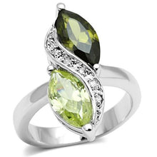 Load image into Gallery viewer, 3W033 - Rhodium Brass Ring with AAA Grade CZ  in Multi Color