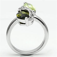 Load image into Gallery viewer, 3W033 - Rhodium Brass Ring with AAA Grade CZ  in Multi Color