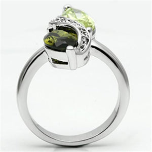3W033 - Rhodium Brass Ring with AAA Grade CZ  in Multi Color